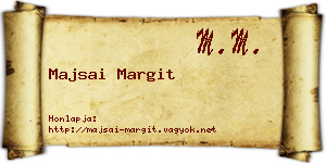 Majsai Margit névjegykártya